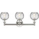 Athens Water Glass 3 Light 24 inch Polished Nickel and Clear Water Glass Bath Vanity Light Wall Light