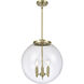 Franklin Restoration Beacon 3 Light 16 inch Antique Brass Statement Pendant Ceiling Light in Incandescent, Clear