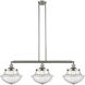 Franklin Restoration Large Oxford LED 42 inch Brushed Satin Nickel Island Light Ceiling Light in Seedy Glass, Franklin Restoration