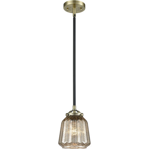 Nouveau Chatham 1 Light 6 inch Black Antique Brass Mini Pendant Ceiling Light in Incandescent, Mercury, Nouveau