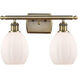 Ballston Eaton LED 16 inch Antique Brass Bath Vanity Light Wall Light in Matte White Glass, Ballston