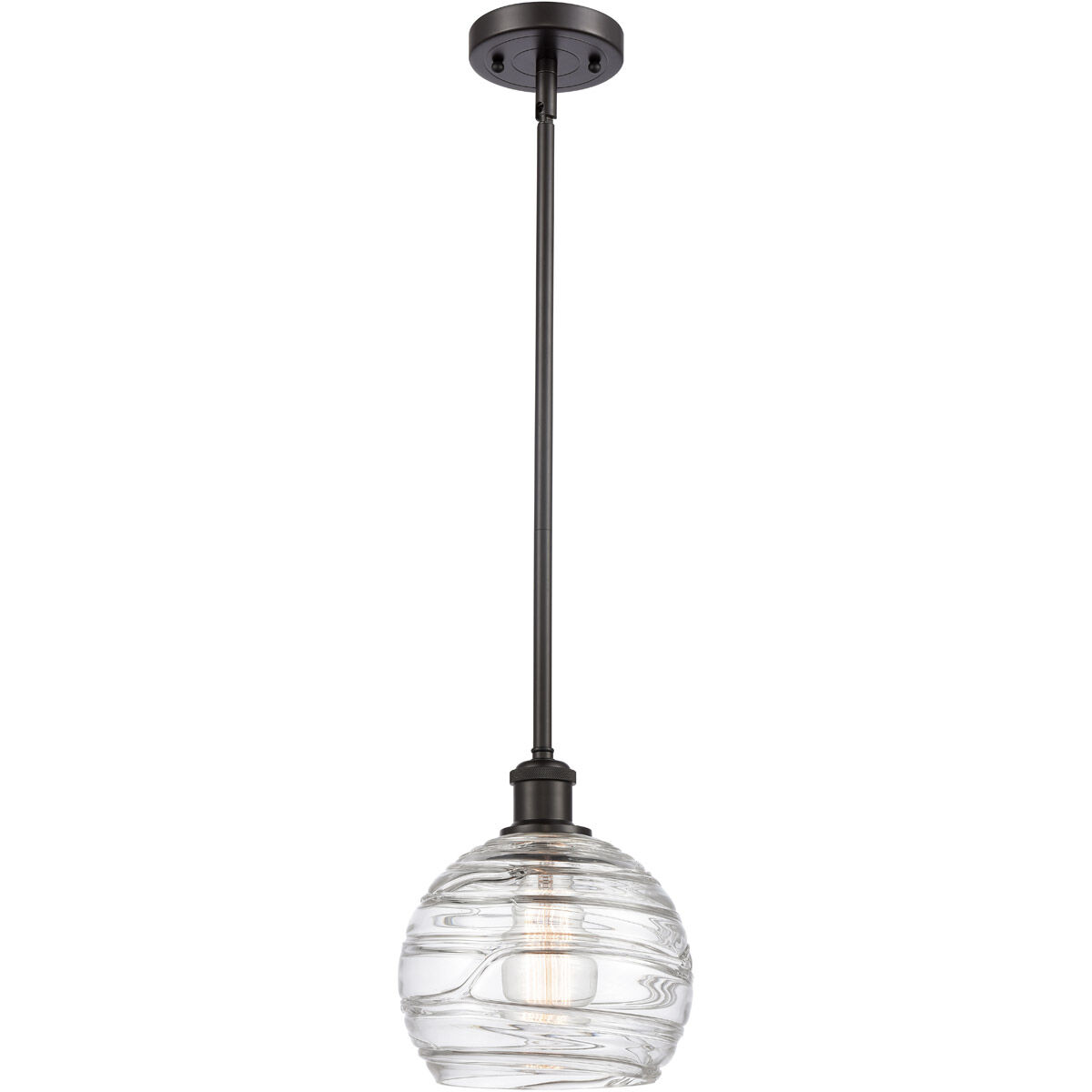 Ballston Deco Swirl 1 Light 8 inch Oil Rubbed Bronze Pendant Ceiling Light, Ballston