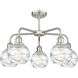 Athens Deco Swirl 5 Light 23.88 inch Satin Nickel and Clear Deco Swirl Chandelier Ceiling Light