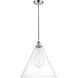 Edison Cone 1 Light 16 inch Polished Chrome Pendant Ceiling Light