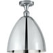 Edison Metal Bristol 1 Light 12 inch Polished Chrome Semi-Flush Mount Ceiling Light