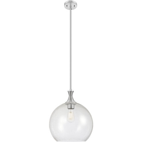 Astor 1 Light 14 inch Satin Nickel Pendant Ceiling Light in Seedy Glass