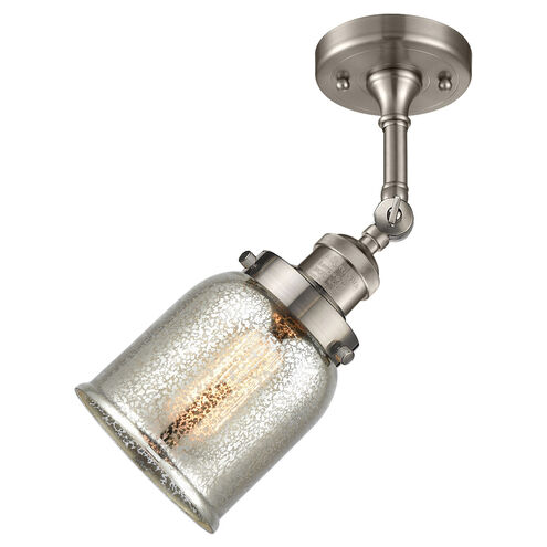 Franklin Restoration Small Bell LED 5 inch Brushed Satin Nickel Sconce Wall Light in Silver Plated Mercury Glass, Franklin Restoration