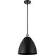 Ballston Dome 1 Light 12 inch Black Antique Brass Pendant Ceiling Light