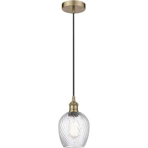 Edison Salina LED 5 inch Antique Brass Mini Pendant Ceiling Light