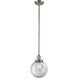Franklin Restoration Beacon 1 Light 8 inch Brushed Satin Nickel Mini Pendant Ceiling Light in Incandescent, Clear, Franklin Restoration