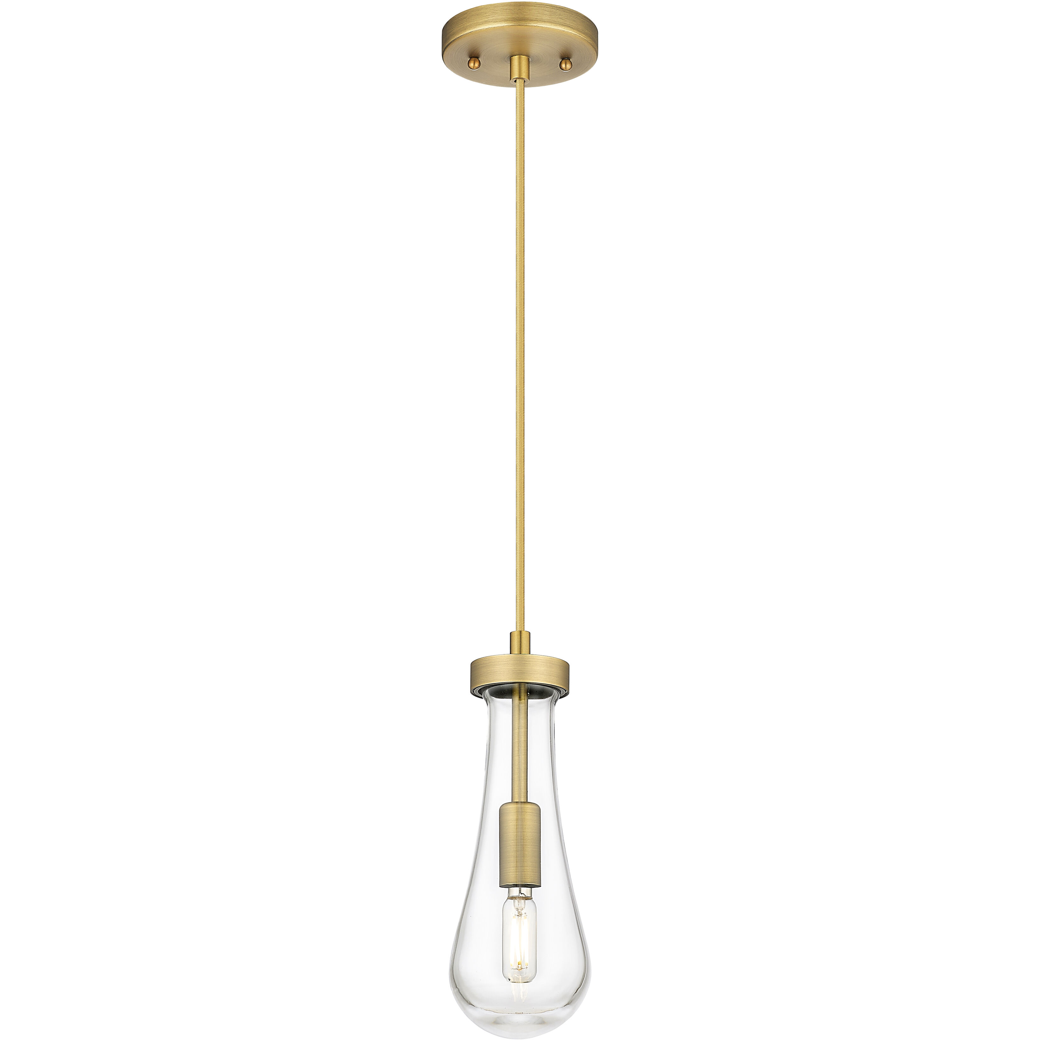 Owego 1 Light 4.75 inch Brushed Brass Pendant Ceiling Light in Clear Glass