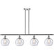 Ballston Athens 4 Light 48 inch Polished Chrome Island Light Ceiling Light in Seedy Glass, Ballston