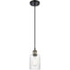 Ballston Hadley 1 Light 5 inch Black Antique Brass Mini Pendant Ceiling Light in Clear Glass, Ballston