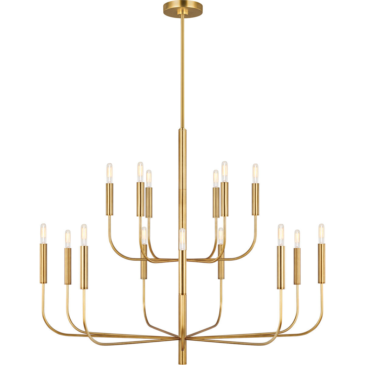 ED Ellen DeGeneres Brianna 15 Light 48.75 inch Burnished Brass Chandelier Ceiling Light