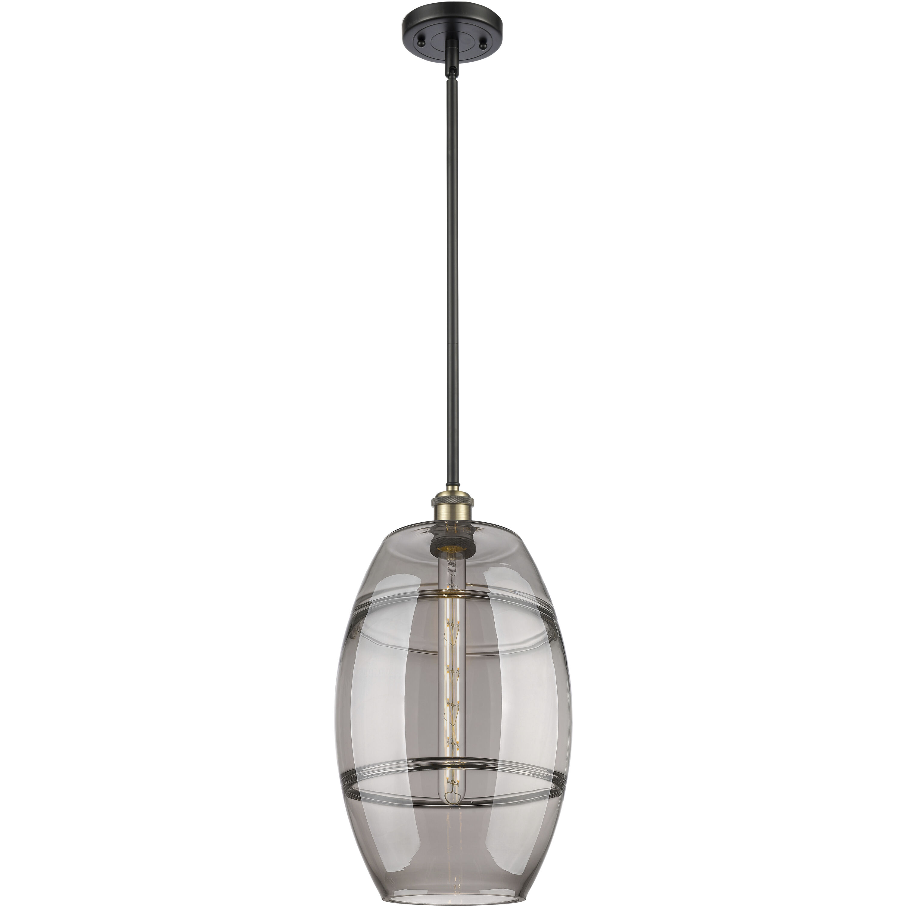 Ballston Vaz 1 Light 10 inch Black Antique Brass Stem Hung Mini Pendant Ceiling Light