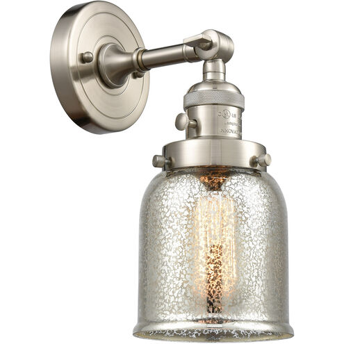 Franklin Restoration Small Bell 1 Light 5 inch Brushed Satin Nickel Sconce Wall Light in Silver Plated Mercury Glass, Franklin Restoration