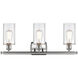 Ballston Clymer LED 26 inch Brushed Satin Nickel Bath Vanity Light Wall Light in Clear Glass, Ballston