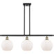 Ballston Athens LED 36 inch Black Antique Brass Island Light Ceiling Light in Matte White Glass