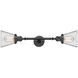 Franklin Restoration Small Cone 2 Light 16 inch Oil Rubbed Bronze Bath Vanity Light Wall Light in Clear Glass, Franklin Restoration
