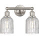 Bridal Veil 2 Light 14 inch Satin Nickel Bath Vanity Light Wall Light in Mercury