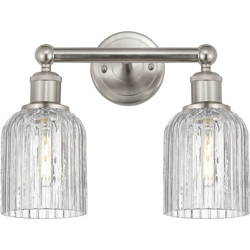 Bridal Veil 2 Light 14 inch Satin Nickel Bath Vanity Light Wall Light in Mercury