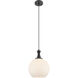 Astor 1 Light 10 inch Matte Black Mini Pendant Ceiling Light in Matte White Glass