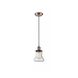 Franklin Restoration Bellmont 1 Light 6.25 inch Antique Copper/Matte Black Mini Pendant Ceiling Light in Seedy Glass
