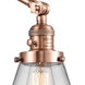 Small Cone 30 inch 60.00 watt Antique Copper Swing Arm Wall Light, Franklin Restoration