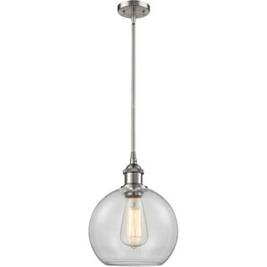 Ballston Athens LED 8 inch Brushed Satin Nickel Pendant Ceiling Light in Clear Glass, Ballston