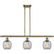 Ballston Belfast LED 36 inch Antique Brass Island Light Ceiling Light in Seedy Glass, Ballston