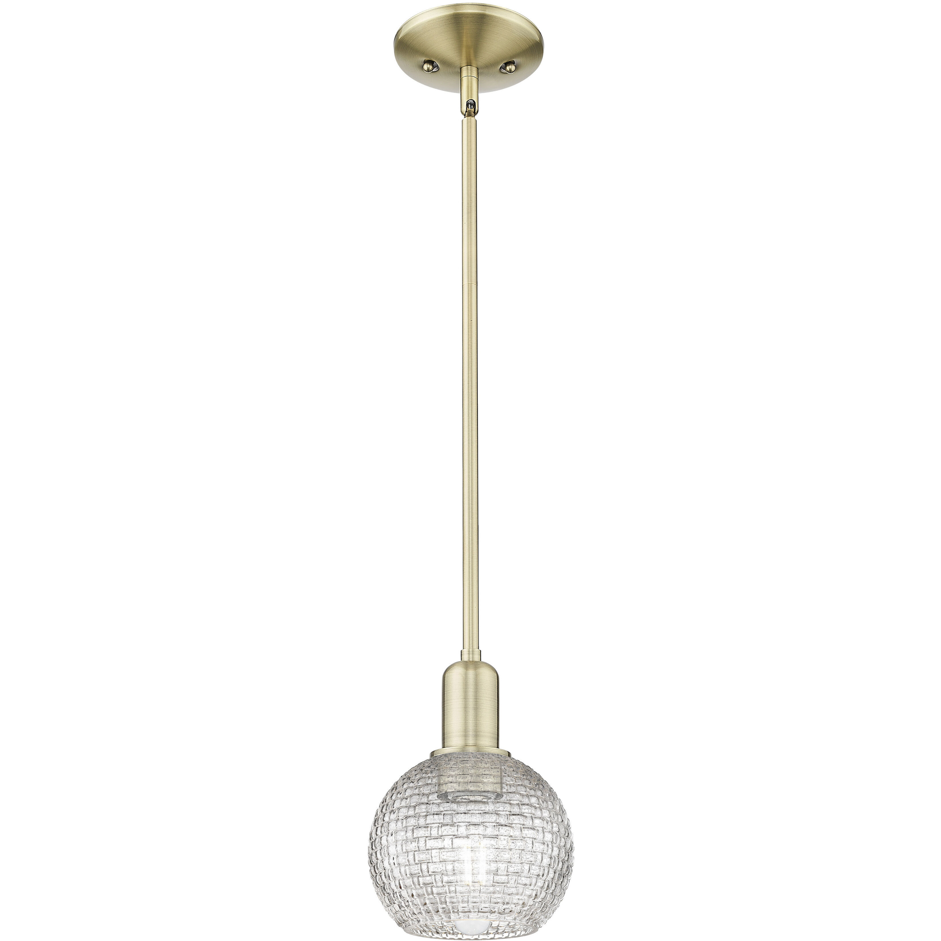Arcadia Athens 1 Light 5.88 inch Antique Brass Mini Pendant Ceiling Light