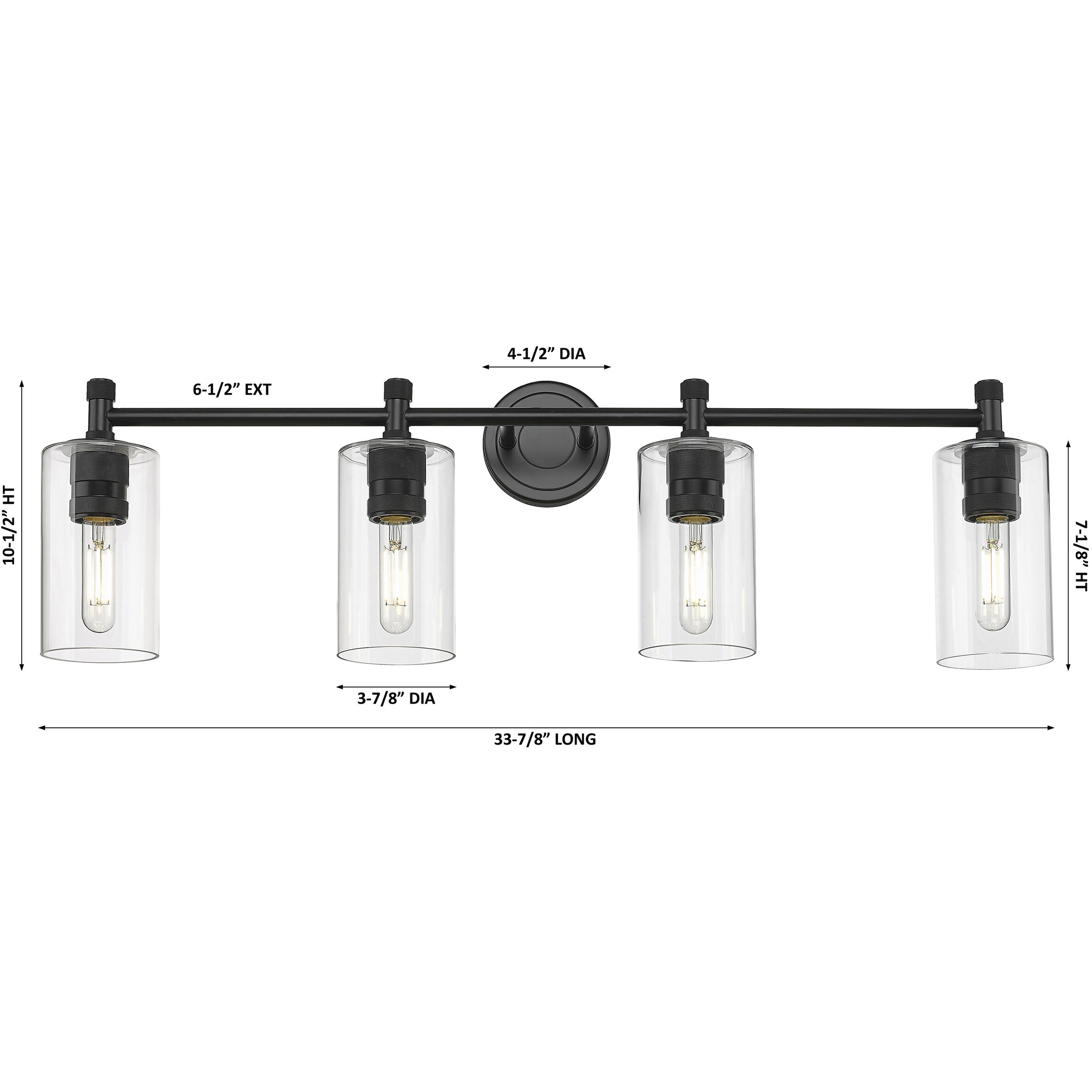 Crown Point 4 Light 33.88 inch Satin Nickel Bath Vanity Light Wall Light in Mercury Glass