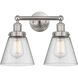 Cone 2 Light 15.5 inch Brushed Satin Nickel Bath Vanity Light Wall Light