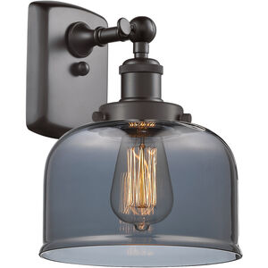 Ballston Large Bell LED 8 inch Oil Rubbed Bronze Sconce Wall Light in Plated Smoke Glass, Ballston