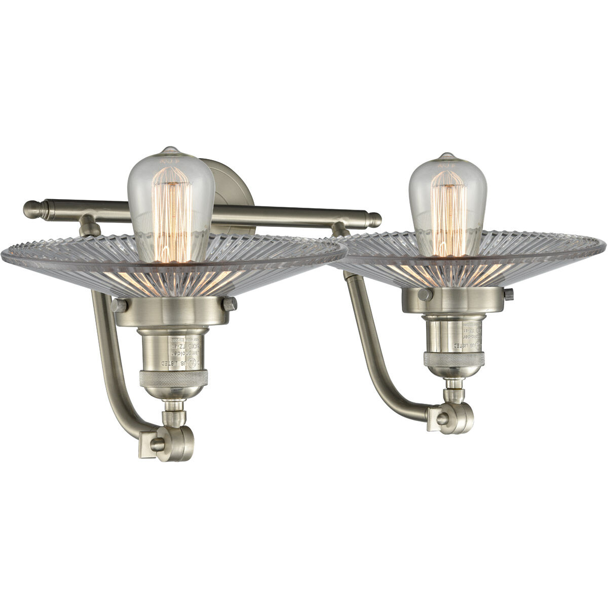 Franklin Restoration Halophane LED 18 inch Brushed Satin Nickel Bath Vanity Light Wall Light in Clear Halophane Glass, Franklin Restoration