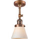 Franklin Restoration Small Cone LED 6 inch Antique Copper Sconce Wall Light in Matte White Glass, Franklin Restoration