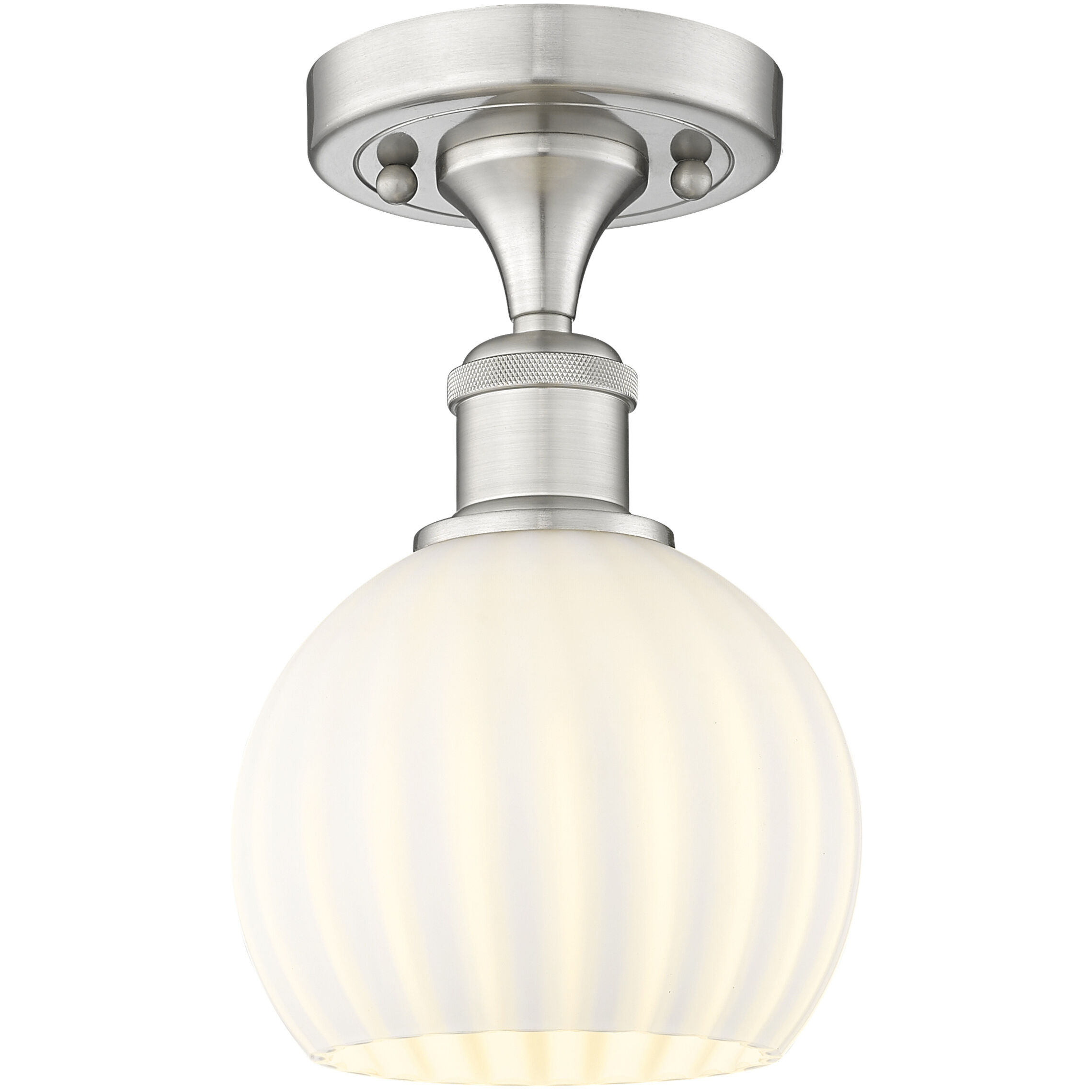 Ballston White Venetian 1 Light 6.00 inch Semi-Flush Mount
