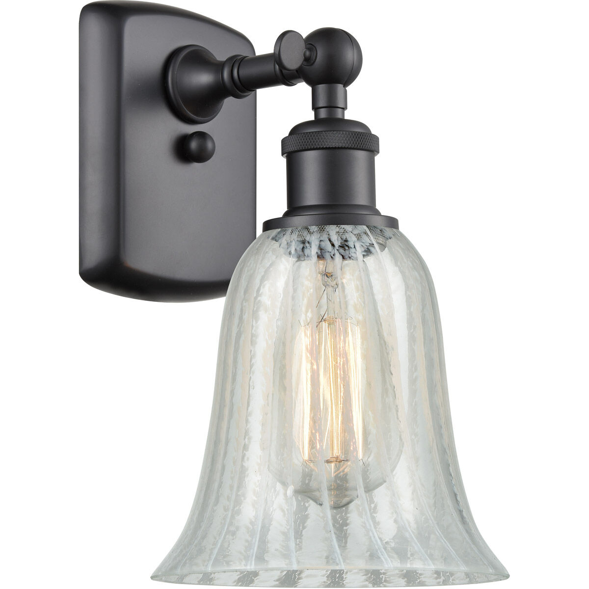 Ballston Hanover LED 6.25 inch Matte Black Sconce Wall Light in Mouchette Glass, Ballston