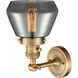 Franklin Restoration Fulton 1 Light 7 inch Brushed Brass Sconce Wall Light in Plated Smoke Glass, Franklin Restoration