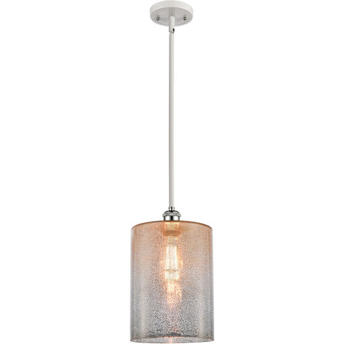 Ballston Large Cobbleskill LED 9 inch White and Polished Chrome Pendant Ceiling Light in Mercury Glass, Ballston