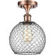 Ballston Farmhouse Chicken Wire 1 Light 8 inch Antique Copper Semi-Flush Mount Ceiling Light, Ballston