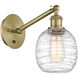 Ballston Belfast LED 6 inch Antique Brass Sconce Wall Light in Deco Swirl Glass