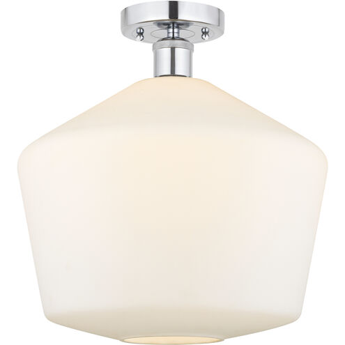Edison Cindyrella 1 Light 12 inch Polished Chrome Semi-Flush Mount Ceiling Light in Matte White Glass
