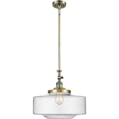Franklin Restoration Bridgeton 1 Light 16 inch Antique Brass Mini Pendant Ceiling Light in Incandescent, Seedy