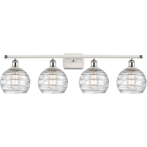 Ballston Deco Swirl LED 36 inch White and Polished Chrome Bath Vanity Light Wall Light, Ballston