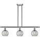 Ballston Athens 3 Light 42 inch Brushed Satin Nickel Island Light Ceiling Light in Clear Glass, Ballston