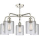Cobbleskill 5 Light 23 inch Polished Nickel and Clear Chandelier Ceiling Light