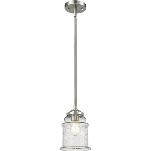 Nouveau Canton LED 6 inch Oil Rubbed Bronze Mini Pendant Ceiling Light in Matte White Glass, Nouveau