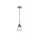 Franklin Restoration Small Cone 1 Light 6 inch Antique Copper Mini Pendant Ceiling Light in Seedy Glass