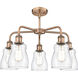Ellery 5 Light 22.75 inch Antique Copper Chandelier Ceiling Light in Clear